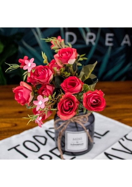 Stil 10 Kırmızı Yapay Çiçekler Şakayık Çay Gül Sonbahar Ipek Çiçekler Dıy Oturma Odası Ev Bahçe Düğün Dekorasyon Için (Yurt Dışından) modelleri