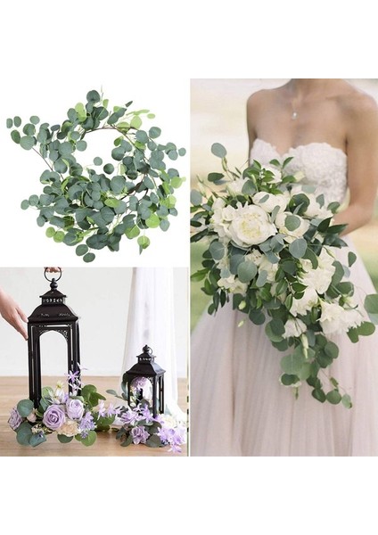Yapay Okaliptüs Çelenk Asma Ki Yaprakları ile Gümüş Dolar Yeşillik Düğün Dış Dekorasyon Için (Yurt Dışından) fiyatları