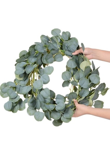 Yapay Okaliptüs Çelenk Asma Ki Yaprakları ile Gümüş Dolar Yeşillik Düğün Dış Dekorasyon Için (Yurt Dışından) fırsatları