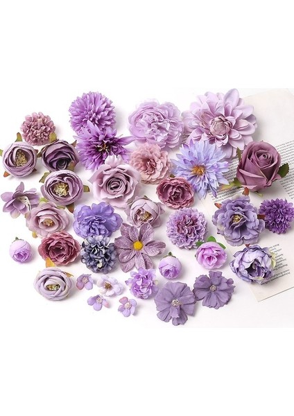18 Mor Yapay Çiçekler Kafaları Ipek Çiçekler Ev Dekor Parti Düğün Dekorasyon Dıy Sevgililer Günü Hediyeleri Aksesuarları (Yurt Dışından) fiyatları