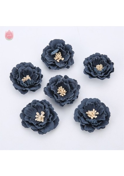 Lacivert 5 Adet 5/20 Adet 4 cm Yapay Çiçekler Kafa Ipek Çiçekler Diy Ev Oturma Odası Düğün Dekorasyon Noel Çelenk Yeni Yıl Dekor (Yurt Dışından)