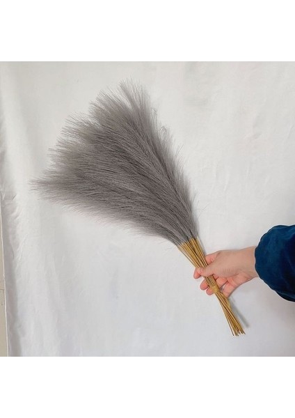 Gri 1pc 1/5/10/20PCS 55 cm Mini Pampas Çim Yapay Görkemli Çim Vazo Dolgu Çiçek Ev Oturma Odası Mutfak Düğün Boho Dekor (Yurt Dışından)