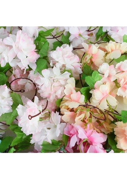 B01 Beyaz Asma 2.3 M Çiçek Çelenk Yapay Çiçek Dize Yaprakları ile Ipek Sakura Kiraz Çiçeği Sarmaşık Asma Ev Bahçe Düğün Kemer Dekor Için (Yurt Dışından) fırsatları