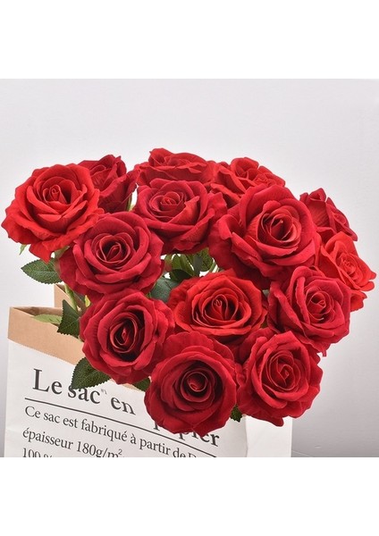 Kırmızı Şarap Gül 5 Adet 3/5/10/20 Adet Güller Yapay Çiçekler Gül Çiçek Şube Yapay Kırmızı Güller Gül Düğün Ev Dekor Için (Yurt Dışından) fırsatları