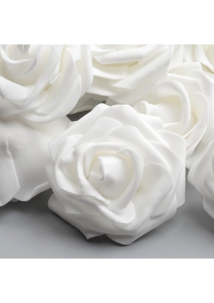 Karıştırma 50 Adet 6 cm Yapay Pe Köpük Beyaz Güller Çiçekler Ev Düğün Dekorasyon Için Dıy Scrapbooking El Yapımı Çiçek Başları (Yurt Dışından) modelleri