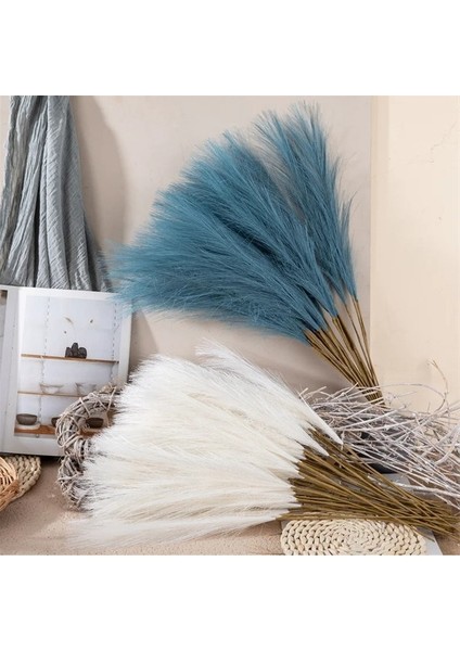 Gri 5pcs 55 cm 5/10/20PCS Kabarık Pampas Çim Boho Dekor Çiçek Ki Kamış Simüle Düğün Parti Ev Dekorasyon Yapay Çiçekler (Yurt Dışından) modelleri