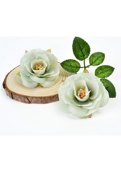 Açık Yeşil 10 Adet Ipek Şakayık Yapay Çiçek 4 cm Gül Çiçek Kafa Düğün Parti Dekorasyon Çelenk Dıy El Sanatları Aksesuarları Çiçekler (Yurt Dışından)