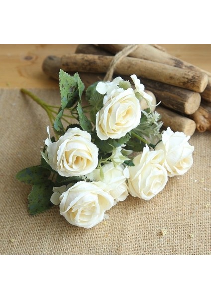 30 1 Buket Beyaz Yapay Çiçekler Şakayık Çay Gül Sonbahar Ipek Çiçekler Dıy Oturma Odası Ev Bahçe Düğün Dekorasyon Için (Yurt Dışından)