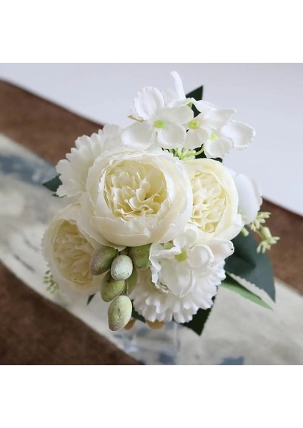 30 1 Buket Beyaz Yapay Çiçekler Şakayık Çay Gül Sonbahar Ipek Çiçekler Dıy Oturma Odası Ev Bahçe Düğün Dekorasyon Için (Yurt Dışından) indirimleri