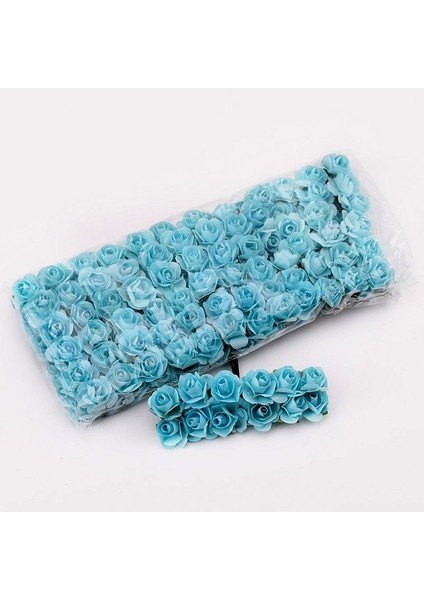 Mavi 144 Adet/grup 1.5 cm Mini Kağıt Gül Yapay Çiçekler Düğün Dekorasyon Için Eller Scrapbooking Küçük Çiçek Buketi (Yurt Dışından)