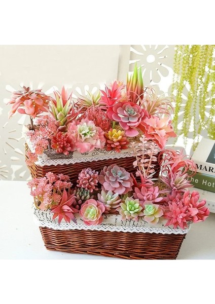 Uzun O Lan Kırmızı Akın Yapay Succulents Kiler Masaüstü Masa Yatak Odası Ofis Mini Bonsai Süs Kiler Ev Bahçe Dekorasyonu (Yurt Dışından) fiyatları