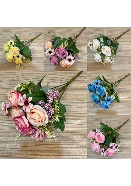 09 5 Güller 4 Papatyalar Yapay Çiçekler Düğün Ev Sonbahar Dekorasyon Büyük Buket Lüks Çiçek Aranjmanı Toplu (Yurt Dışından) fiyatları