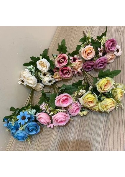 09 5 Güller 4 Papatyalar Yapay Çiçekler Düğün Ev Sonbahar Dekorasyon Büyük Buket Lüks Çiçek Aranjmanı Toplu (Yurt Dışından) modelleri