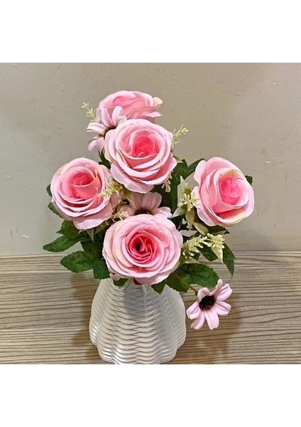 09 5 Güller 4 Papatyalar Yapay Çiçekler Düğün Ev Sonbahar Dekorasyon Büyük Buket Lüks Çiçek Aranjmanı Toplu (Yurt Dışından) indirimleri