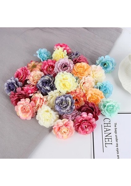 Renk 20 Adet Ipek Gül Yapay Çiçek Kafa Çiçek Ev Dekor Için Noel Partisi Evlilik Düğün Dekorasyon Dıy Çelenk Aksesuarları (Yurt Dışından)