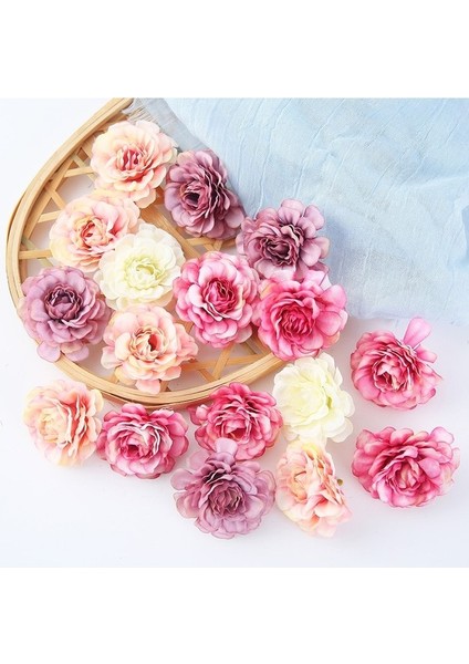 Renk 20 Adet Ipek Gül Yapay Çiçek Kafa Çiçek Ev Dekor Için Noel Partisi Evlilik Düğün Dekorasyon Dıy Çelenk Aksesuarları (Yurt Dışından) modelleri