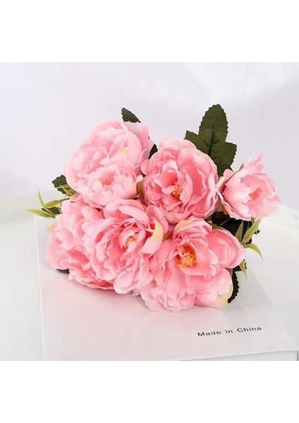 Kahve Rengi Çok Renkli Güzel 5 Büyük Kafa 2 Küçük Tomurcuklar Retro Şakayık Çiçek Ipek Çiçek Buket Aile Düğün Dıy Dekorasyon Da (Yurt Dışından) fırsatları