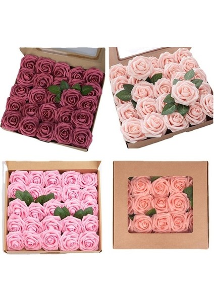 F01 Mavi 25 Adet Hiçbir Kutu 25/50 Kafaları Yapay Gül Çiçek Köpük Çiçekler Güller Dıy Düğün Buketleri Parti Ev Dekor Bahçe Dekorasyon Için Bırakır (Yurt Dışından) fiyatları