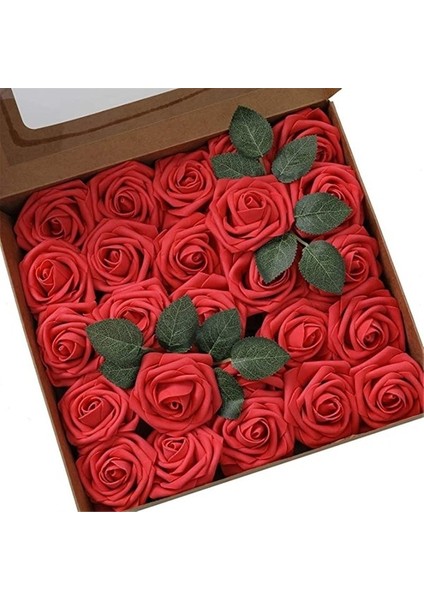 F01 Mavi 25 Adet Hiçbir Kutu 25/50 Kafaları Yapay Gül Çiçek Köpük Çiçekler Güller Dıy Düğün Buketleri Parti Ev Dekor Bahçe Dekorasyon Için Bırakır (Yurt Dışından) fırsatları