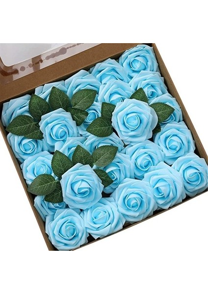 F01 Mavi 25 Adet Hiçbir Kutu 25/50 Kafaları Yapay Gül Çiçek Köpük Çiçekler Güller Dıy Düğün Buketleri Parti Ev Dekor Bahçe Dekorasyon Için Bırakır (Yurt Dışından) indirimleri
