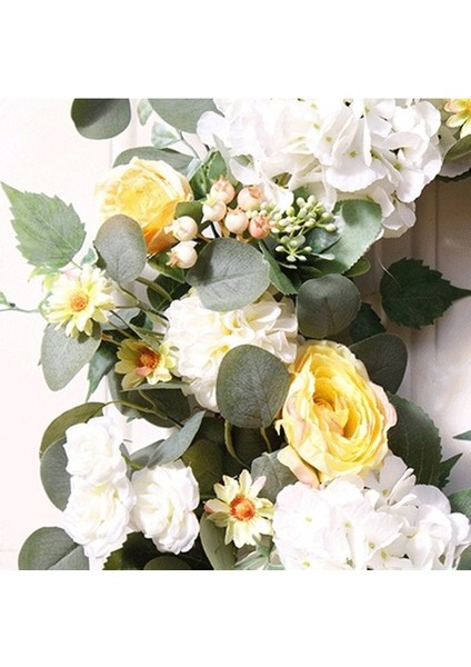 Yeşil Okaliptüs Yaprakları ile Yapay Ortanca Çelenk, Ön Kapı Duvar Çiftlik Evi Dekoru Için Çiçek Çelenk (Yurt Dışından) modelleri