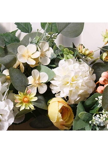 Yeşil Okaliptüs Yaprakları ile Yapay Ortanca Çelenk, Ön Kapı Duvar Çiftlik Evi Dekoru Için Çiçek Çelenk (Yurt Dışından) indirimleri