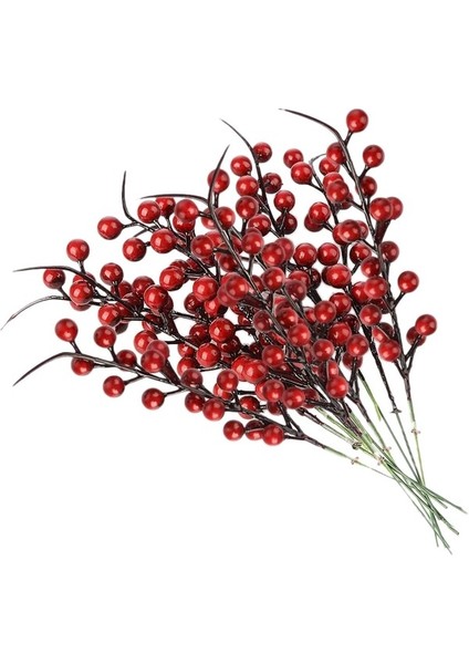 20 Adet Yapay Kırmızı Meyveler Çiçekler Meyve Berry Kaynaklanıyor El Sanatları Çiçek Buketi Düğün Için Yılbaşı Ağacı Dekorasyon (Yurt Dışından)