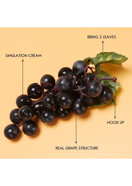 10 Demet Yapay Siyah Üzüm Meyve Ev Ev Mutfak Parti Düğün Dekorasyon Fotoğrafçılığı (Yurt Dışından) fırsatları