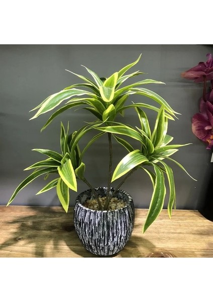 Qianxiaobaihezhu 36 cm 3 Kafaları Yapay Palmiye Ağacı Plastik Bambu Şube Tropikal Saksı Kileri Ev Masaüstü Ki Duvar Dekorasyonu Için Çim (Yurt Dışından) modelleri