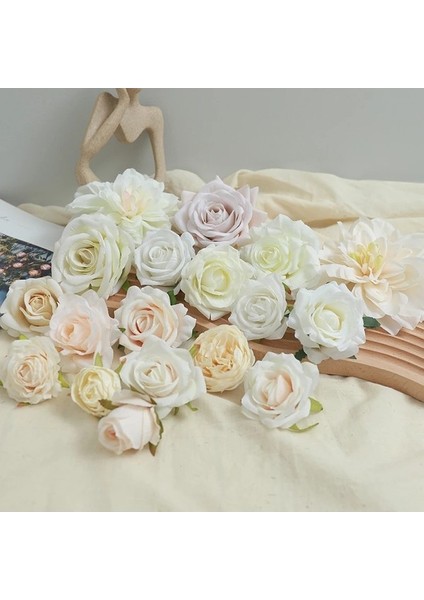 Yanık Kenar 4202-1 Beyaz Gül Kafa Yapay Çiçekler Düğün Ev Partisi Noel Doğum Günü Dekor Dıy Çelenk Scrapbooking Craft Çiçekler Toplu (Yurt Dışından) modelleri