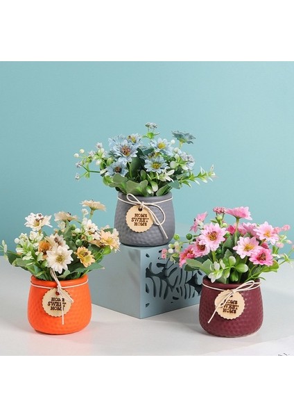 Iskandinav Cineraria Simülasyon Çiçek Saksı Dekorasyon Süsler Masa Çiçekler Düğün Dekorasyon Çiçekler, Yeşil (Yurt Dışından) modelleri