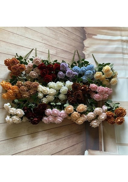 Derin Kahve Gülü 9 Kafaları 1 Demet Kamelya Gül Yapay Çiçek Holding Buketleri Parti Düğün Sahne Ekran Odası Ev Dekor Çiçek Hediyeler (Yurt Dışından) modelleri