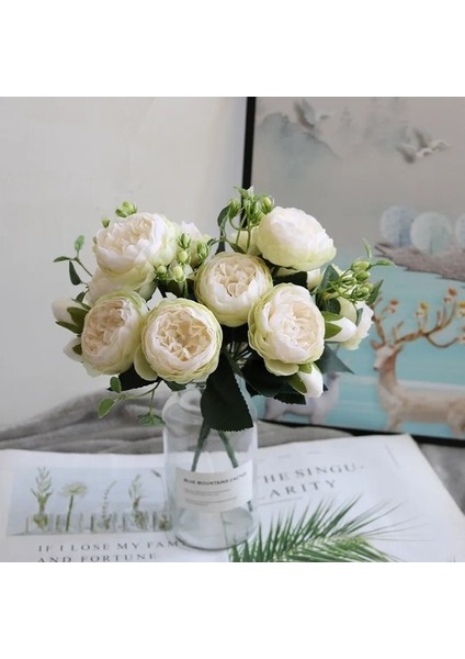 Gül 1 Paket Ipek Şakayık Buket Ev Dekorasyon Aksesuarları Düğün Parti Karalama Defteri Kiler Diy Ponponlar Yapay Güller Çiçekler (Yurt Dışından) modelleri