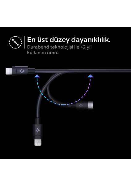 47W USB-C 2 Port Araç içi Hızlı Şarj Aleti + Lightning Şarj Kablosu Güç Adaptörü Çakmaklık iPhone & iPad Type-C - ACP04205