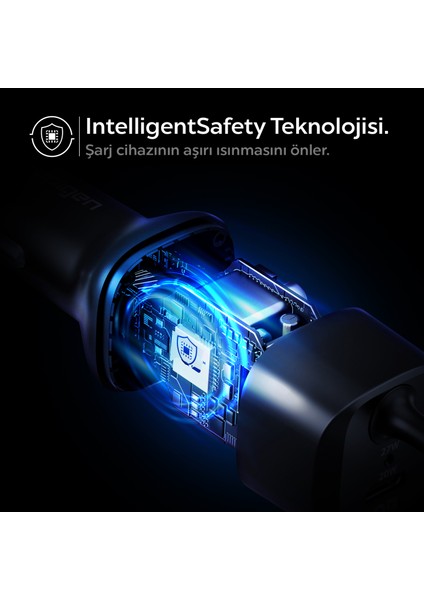 47W USB-C 2 Port Araç içi Hızlı Şarj Aleti + Lightning Şarj Kablosu Güç Adaptörü Çakmaklık iPhone & iPad Type-C - ACP04205 indirimleri