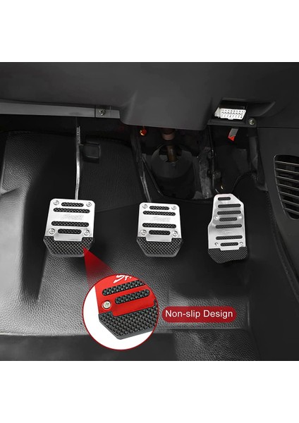 Araba Kaymaz Alüminyum Alaşımlı Pedal Pedleri, Manuel Gaz Pedalı Fren Pedalı Kapağı Evrensel Yedek Aksesuarlar, Gümüş 3 Adet (Yurt Dışından) fiyatları