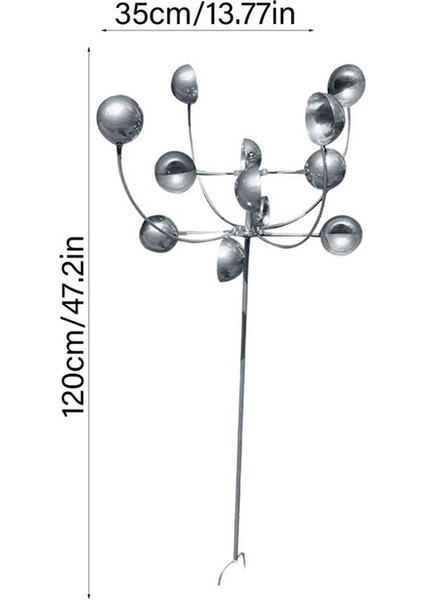 Yaratıcı Büyülü Metal Yel Değirmeni 3D Rüzgarla Çalışan Kinetik Heykel Çim Metal Rüzgar Döndürücüler Açık Bahçe (Yurt Dışından) modelleri
