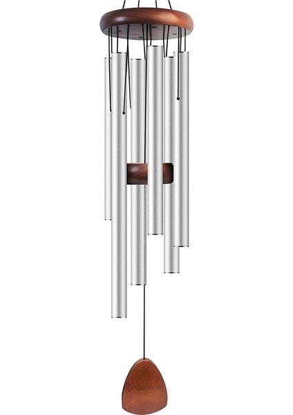 Gümüş Metal Rüzgar Çanı Alüminyum Rüzgar Çanı Rüzgar Çanları 6 Çubuklu Çanlar Ev Dekorasyonu El Sanatları Açık Bahçe Veranda (Yurt Dışından)