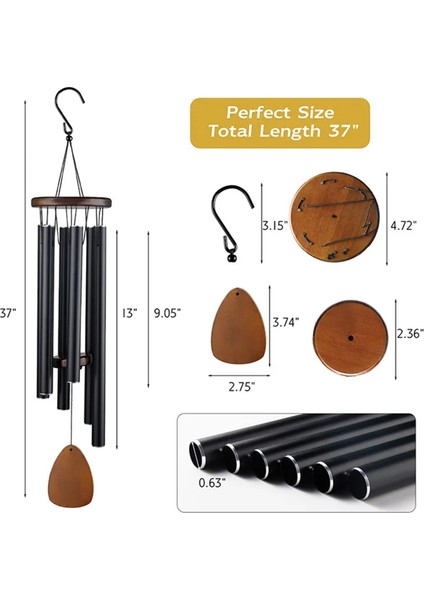 Gümüş Metal Rüzgar Çanı Alüminyum Rüzgar Çanı Rüzgar Çanları 6 Çubuklu Çanlar Ev Dekorasyonu El Sanatları Açık Bahçe Veranda (Yurt Dışından) indirimleri