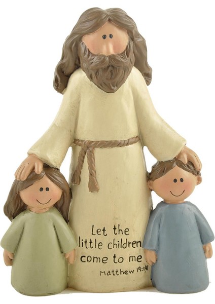 Heykelcik Hıristiyan Dini Reçine Heykel Isa Erkek ve Kız El Sanatları Süsleme Ev Dekorasyonu Noel Hediyeleri (Yurt Dışından)