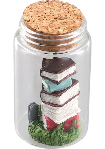 Minyatür Kütüphane Dekoru Minyatür Kitap Merdiven Süsleri Şeffaf Kapta Dekoratif Model Heykel Sahne Minyatür A (Yurt Dışından)