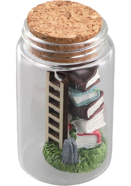 Minyatür Kütüphane Dekoru Minyatür Kitap Merdiven Süsleri Şeffaf Kapta Dekoratif Model Heykel Sahne Minyatür A (Yurt Dışından) modelleri