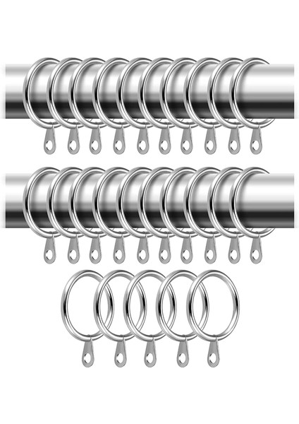 24'lü Paket Metal Perde Halkaları, Perde Direkleri, Çubuklar ve Perdeler Için 30MM Iç Çaplı Kuşgözü, Gümüş (Yurt Dışından) fiyatları