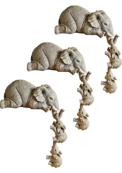 3 Adet Sevimli Fil Kucaklama Bebek Reçine El Sanatları Dekorasyon Ev Dekor Hediye Dekoratif Figürler Minyatürler Aksesuarlar (Yurt Dışından)