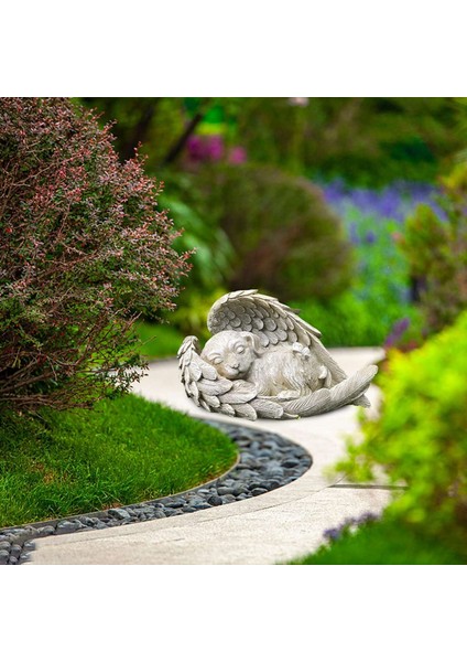 Kanatlı Uyuyan Melek Dekorasyon Reçine Evcil Hayvan Anıt Heykeli Heykel Süsleme Bahçe Açık Hava Dekorasyonu - Yavru Kedi (Yurt Dışından) indirimleri