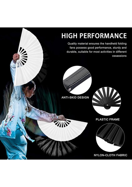 Adet Büyük Katlanır Fan Ipek El Fan Çin Japon Kung Fu Tai Chi El Fan Katlanır Dans Prop Zanaat Fan(A) (Yurt Dışından) fiyatları
