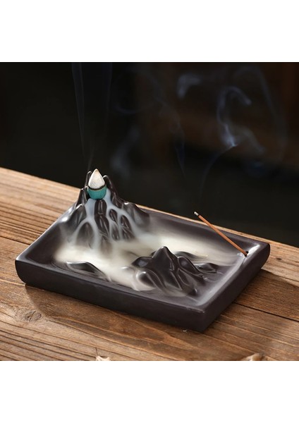 Dağ Geri Akış Tütsü Brülör Tütsü Sopa Tutucu Seramik Çömlek Tütsü Tutucu Meditasyon Yoga Spa Gevşeme Için (Yurt Dışından) fiyatları