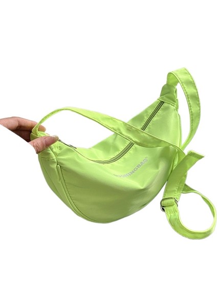 Naylon Crossbody Çanta Omuz Çantası Düz Renkli Köfte Çantası (Yurt Dışından)