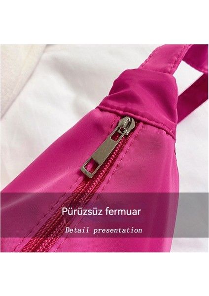 Naylon Crossbody Çanta Omuz Çantası Düz Renkli Köfte Çantası (Yurt Dışından) indirimleri