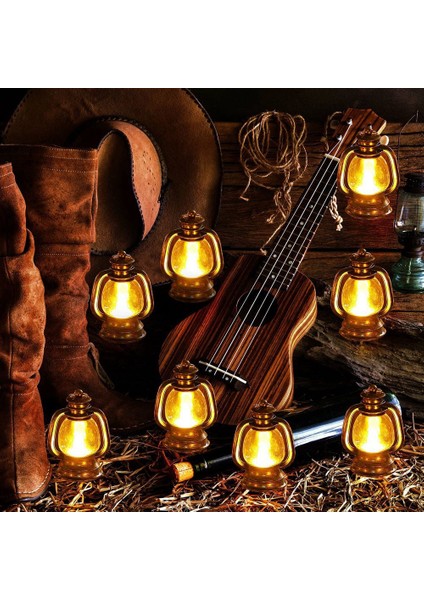 24 Adet Altın Mum Fener Işığı Alevsiz LED Gaz Lambası Mini Mum Işığı Asılı Fener Noel Ev Deco (Yurt Dışından) fiyatları